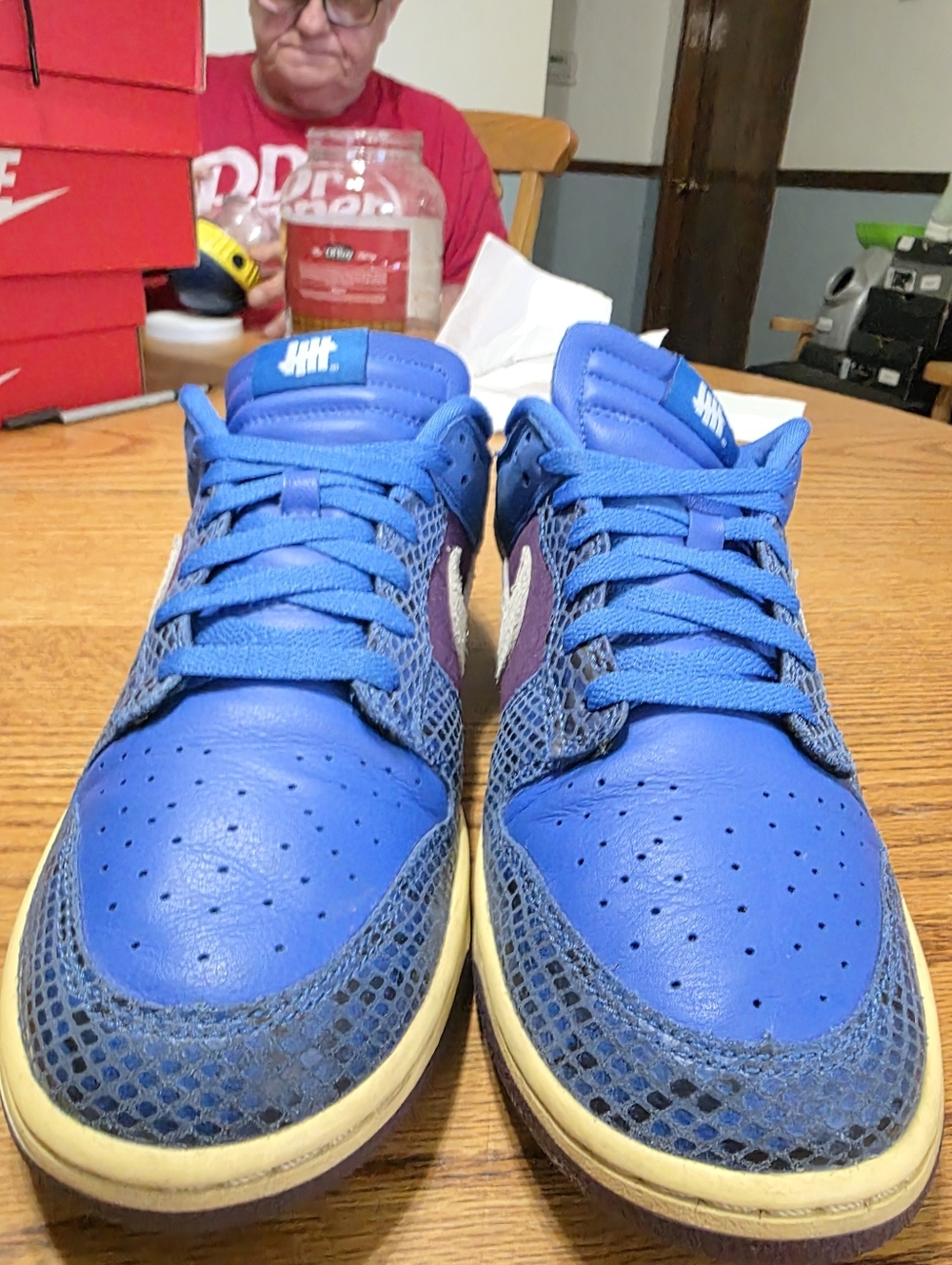 Nike Undefeated Dunk Vs AF1 Blue and Purple Low-Top Sneakers Size 10.5 Men Clean